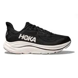 Championes de running Hoka Clifton 10, color negro con suela blanca.
