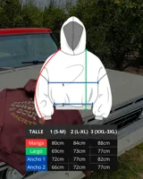 Canguro oversized color gris oscuro con capucha y estampado en la espalda que dice "TRIBU BRAND" y "THE JOURNEY CONTINUES SUMMER VOLUME II" junto a dos soles.