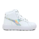 Championes de caña alta Diadora Champion Rocket Mid, color blanco con detalles plateados.