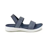 Sandalias Hi-Tec Travel con tiras elastizadas azul marino y suela blanca.