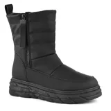 Bota de caña media color negro con plataforma y cierre lateral.