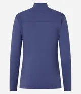 Campera deportiva negra confeccionada en poliamida y elastano, con cuello alto, cierre delantero por cremallera y bolsillos laterales.