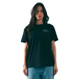 Remera negra de manga corta con cuello redondo y estampado pequeño en el pecho con el logo de Kaboa y la leyenda "Ford 88".