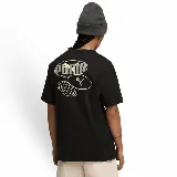 Remera negra de algodón con logo Puma estampado en el pecho. Corte holgado.