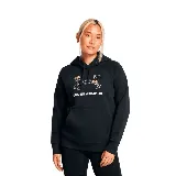 Buzo Under Armour negro con capucha y logo estampado con flores.