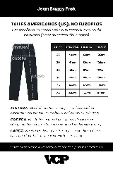 Pantalón jean gris de corte amplio y tiro alto.