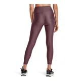 Calza de mujer Under Armour HeatGear® de tiro alto hasta el tobillo, color gris azulado, con cintura antideslizante y logo en la pierna.