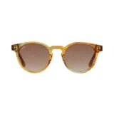 Lentes de sol Indie modelo Pacific, con armazón carey en tonos amarillo y marrón, y lentes marrones degradé polarizadas.