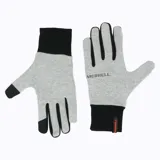 Guantes grises con puño negro y dedos negros.