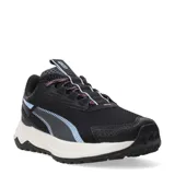 Championes Puma Extend Lite de mujer, color negro con detalles en rosa y celeste.