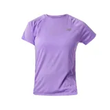 Remera de manga corta de mujer, diseñada para running, con tecnología de secado rápido y tejido de malla transpirable.