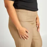 Pantalón pitillo tiro alto BEIGE