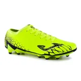 Championes de fútbol Joma Gol 2409 FG color amarillo flúor con detalles en negro. Presentan un diseño duradero y liviano, tacos firmes para el terreno para una tracción superior, plantilla acolchada para máxima comodidad y parte superior sintética para un mejor control del balón.