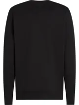 Sweater negro de cuello redondo, confeccionado en algodón. Presenta logo de Tommy Hilfiger bordado en el pecho.