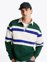 Gorra de béisbol azul marino de algodón lavado, con logo de Tommy Hilfiger bordado en el frente y bandera de la marca en el lateral.