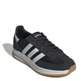 Championes Adidas Run 72 de hombre, color negro con detalles en blanco y suela marrón.