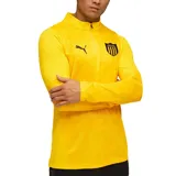 Buzo de entrenamiento Puma del Club Atlético Peñarol, color amarillo con detalles en negro. Presenta cuello alto con cierre de cremallera, logo de Puma bordado en el pecho derecho y escudo del club en el pecho izquierdo.