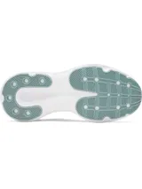 Championes de running Under Armour Infinite para mujer, color celeste con suela blanca.