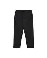 Pantalón de playa negro con cintura elástica ajustable con cordón.
