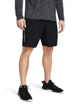 Short deportivo Under Armour Woven Wordmark negro, de tejido ligero y transpirable.