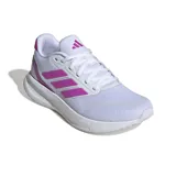 Championes Adidas Runfalcon 5 W, color blanco con detalles en rosado. Ideal para running.