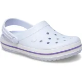 Zuecos Crocs Crocband™ color negro con suela blanca y detalles en amarillo.