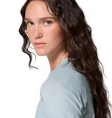 Remera celeste de manga larga con protección solar UPF 40, tecnología Omni-Wick de secado rápido y aberturas para los pulgares.