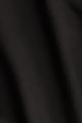 Pantalón sastrero negro de tiro alto, con pinzas adelante y atrás, confeccionado en tejido liviano de mezcla de lino y viscosa. Presenta cierre frontal con botón nacarado y piernas amplias.