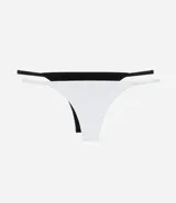 Kit de dos bombachas colaless tanga, una blanca y otra negra, con regulador lateral y diseño seamless.