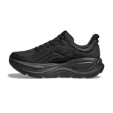 Championes de running Hoka modelo Bondi 9, color negro, con suela gruesa y amortiguación pronunciada.