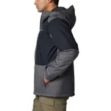 Campera Columbia Point Park II para hombre, color gris y negro, impermeable y transpirable con tecnología Omni-Tech, aislante térmico reflectante Omni-Heat, capucha ajustable, bolsillos laterales con cremallera, puños ajustables y dobladillo ajustable con ceñidor.