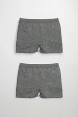 Boxer gris de microfibra con cintura elástica.