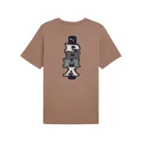 Remera negra de manga corta con cuello redondo y logo de Puma estampado en el pecho.