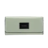 Monedero color verde agua, con broche imán, gran capacidad y bolsillo interior con cierre.