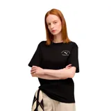 Remera negra de algodón, corte clásico y logo Puma Athletics estampado en blanco en el pecho.