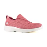 Championes deportivos Skechers Dynamight 2.0, color rosa con suela blanca. Diseño Stretch Fit® con parte superior de malla y plantilla Skechers Memory Foam™.