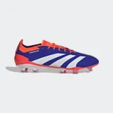 Championes de fútbol Adidas Predator Elite, color azul con detalles en naranja y blanco.