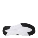 Championes Puma Softride Harli Slip On, color negro con detalles dorados y suela blanca.