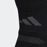 Medias deportivas Adidas Performance Training de largo medio, color negro con detalles en gris.