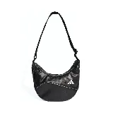 Bandolera Adidas negra con logo blanco.