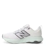 Championes de running New Balance modelo 460 V4, color blanco con detalles en gris y verde agua. Presentan capellada de malla transpirable, logo "N" en los laterales y entresuela con amortiguación suave.