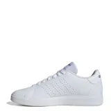 Championes Adidas Advantage Base 2.0 de cuero sintético blanco con perforaciones laterales, cordones y logo en la lengüeta.