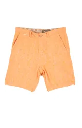 Short color durazno de lino orgánico, con bolsillos delanteros y traseros.