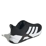 Championes Adidas negros con detalles plateados y suela blanca.