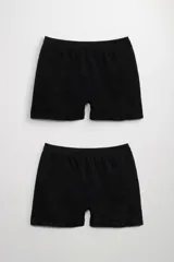 Pack de dos boxers negros de microfibra con cintura elástica.