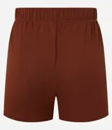 Short blanco de salida de playa con cintura elastizada ajustable con cordón.