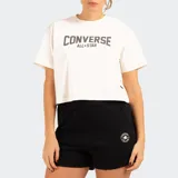 Remera corta color beige con logo Converse All Star estampado en el frente.