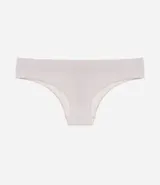 Bombacha bikini blanca de poliamida texturizada sin costuras.