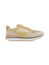 Zapatillas casuales con capellada de cuero y tela mesh, forro de mesh, suela de goma transparente y entresuela de EVA con tecnología Memory Foam.