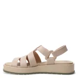 Sandalias Zaxy Conectada de plataforma, color negro, con tiras anchas cruzadas en el empeine y ajuste con hebilla en el tobillo.